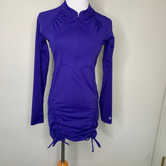 Athleta Tidal Ruched Rash Guard Cover Up Purple Size Small - Picture 1 of 9